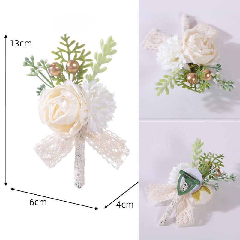Bride Bridesmaid Brooch Wrist Flower Artificial Rose Brooch Opening Ceremony Sister Lapel