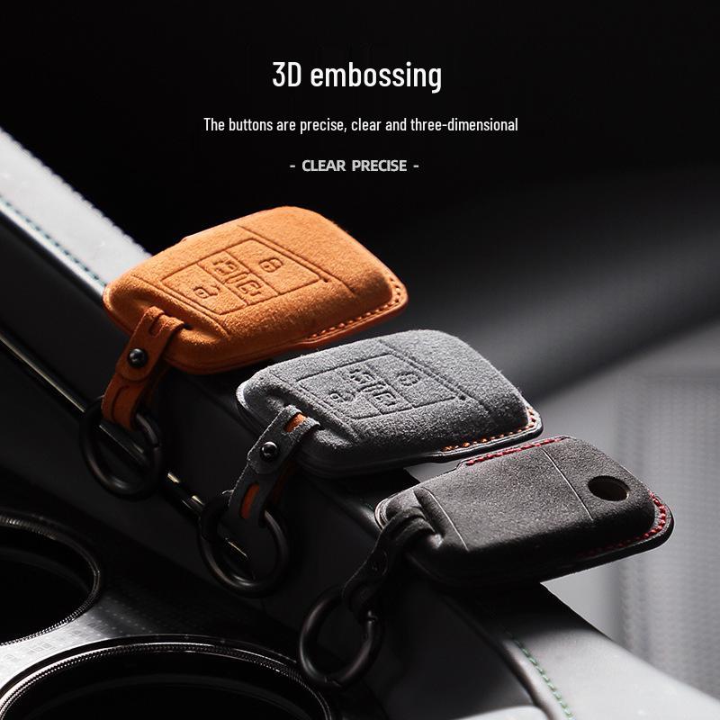 Volkswagen Car Models Three-Dimensional Alcantara Suede Key Case