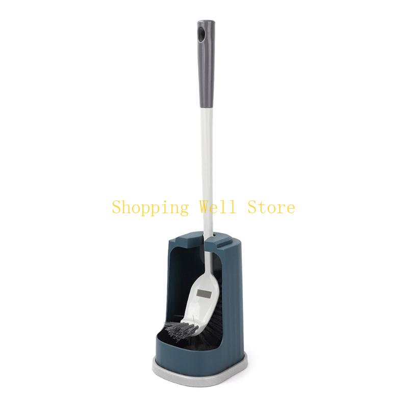 

KX4B Toilet Brush and Holder Set Deep Cleaning Brush with Extended Handle for Bathroom синій