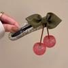 Large Size Cherry Bow Duckbill Hair Clip For Women Exquisite Hair Accessories  Temperament The Back Of The Head Hairpin