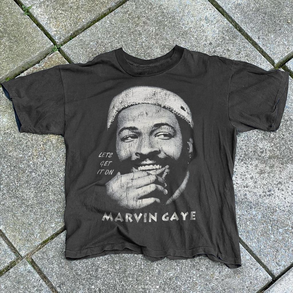 Marvin Gaye Lets Get It On T-shirt Lavata Nera M