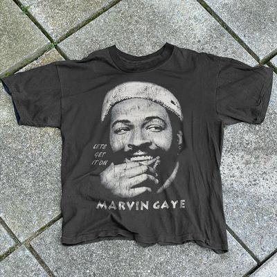 Marvin Gaye Lets Get It On Ausgewaschenes T-Shirt Schwarz M