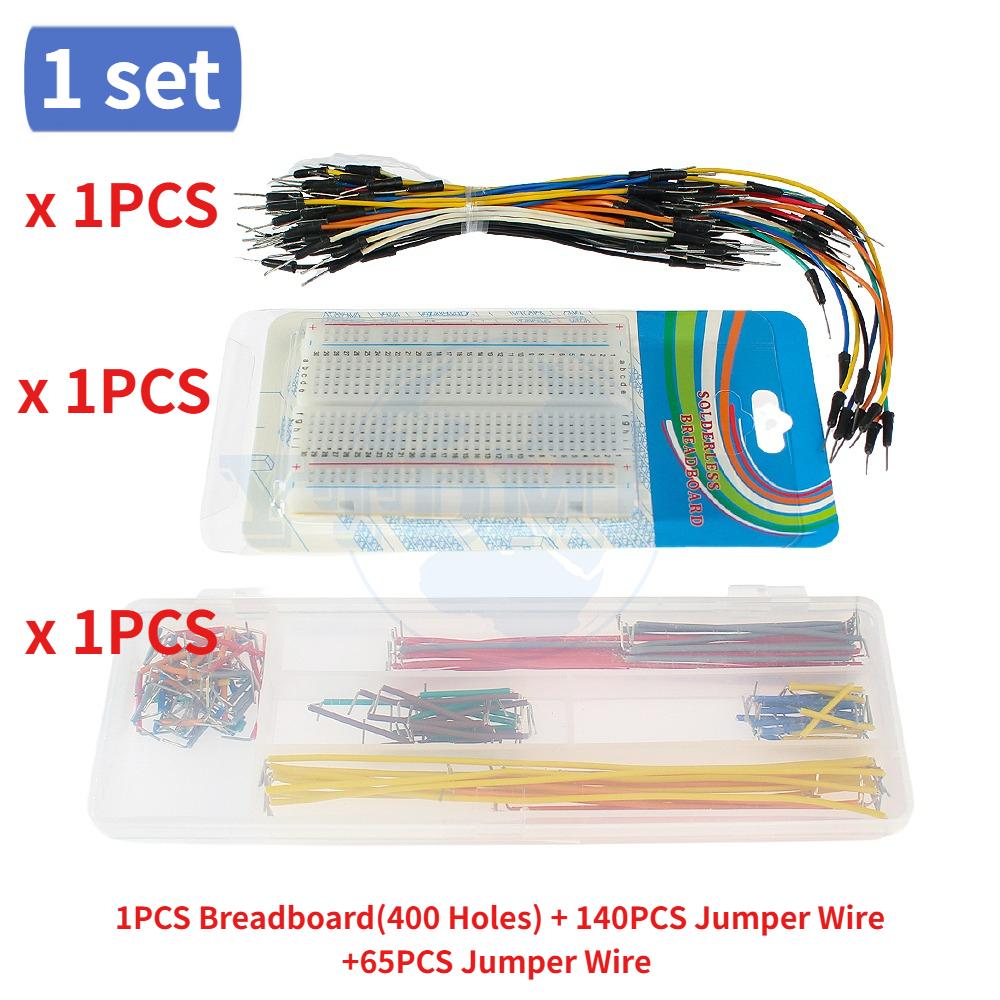 1/2 Sets Breadboards Jumper Wire Kit 400 Tie Points Solderless Pcb Breadboard Jump Line Universal Test Bread Board Projects DIY