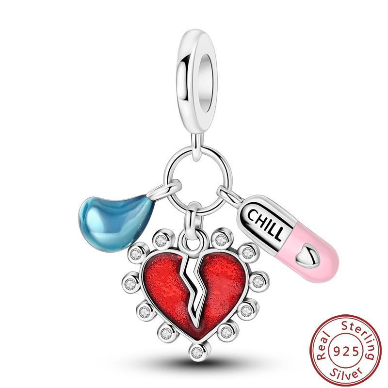 Copper Sincere Emotions Multiple Styles Heart-Shaped Romantic Charms Beads 3Mm Diy Fine Jewelry Making