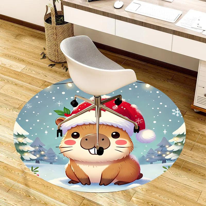 1 Stück Büro Teppich Stuhlmatten Weihnachten Hamster Perfekt zum Dekorieren von Bürostühlen, Wohnzimmern oder Schlafzimmern