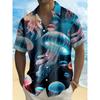 Moon Star Hawaiian Shirt Men Women Fashion Casual Hawaiian Sea Shirts Short Sleeve Button Blouse Festive Holiday Tops