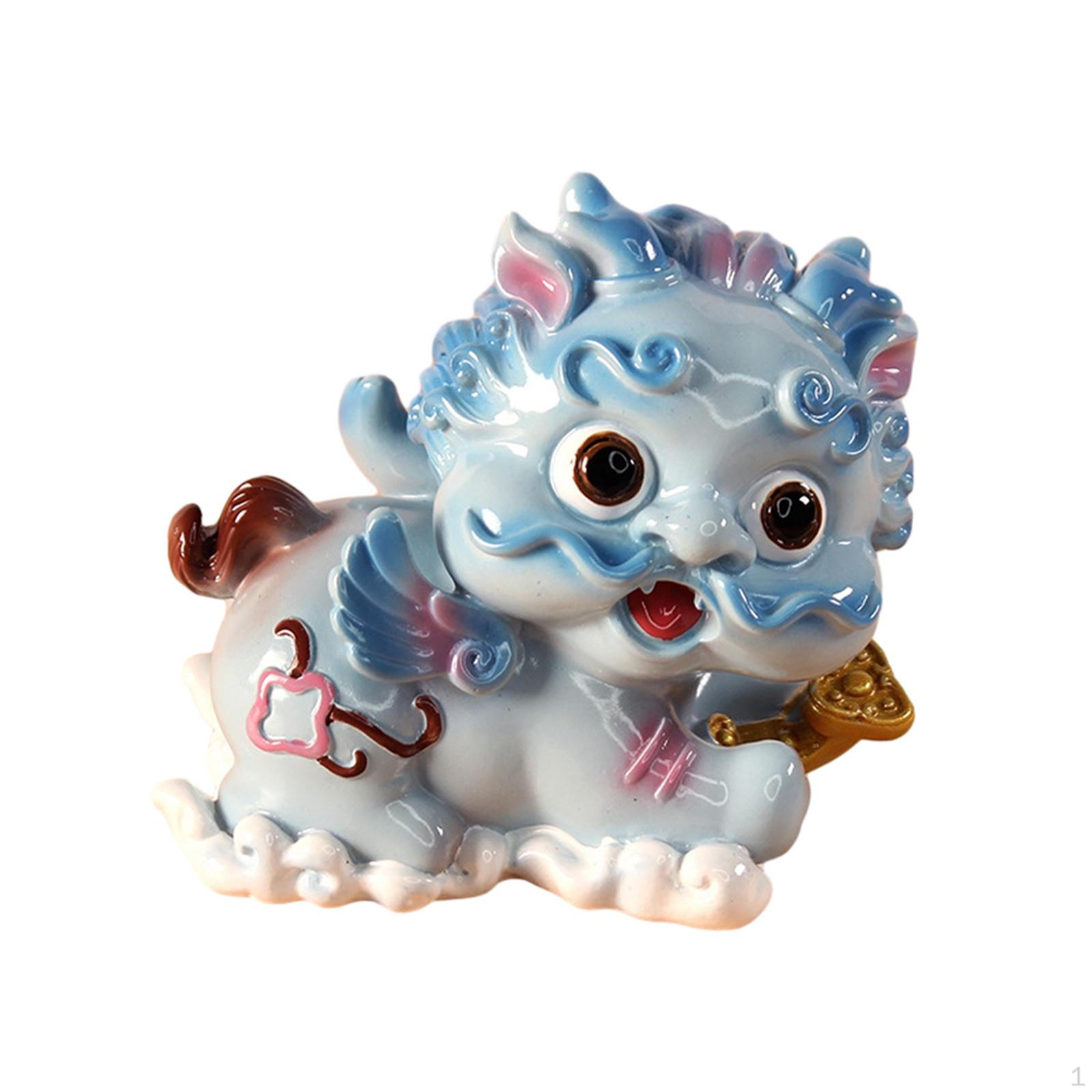 Car Dashboard Decoration Pixiu Statue Art Figurine Resin Sculpture for Dining Room Style D