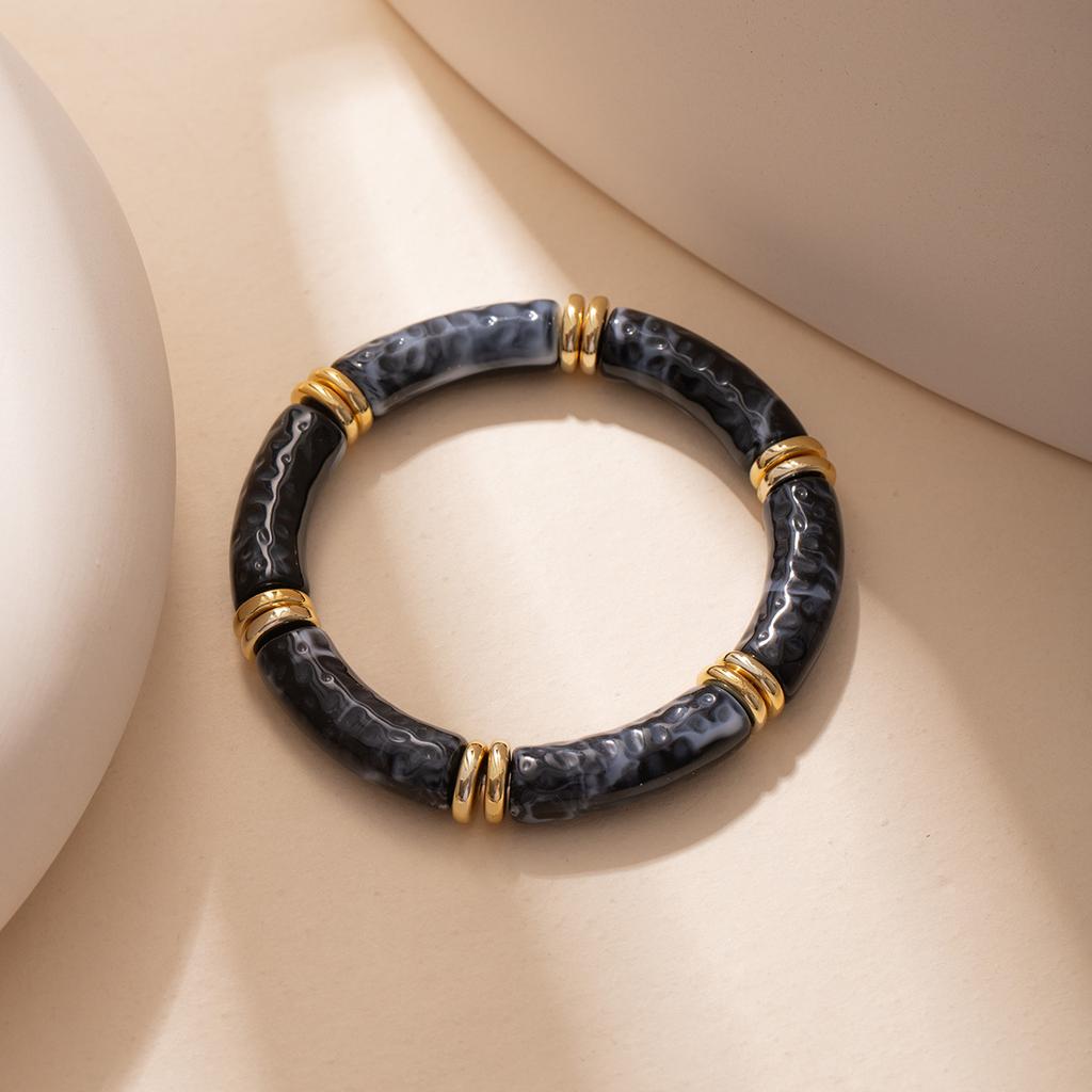 Color Matching Acrylic Design Sense Personality Generous Bracelet Bracelet Fashion Simple Gold Powder Bracelet