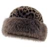 Winter Leopard Print Warm Plush Pullover Cap Women Retro Thickened Cold Ear Protection Dome Bucket Hats