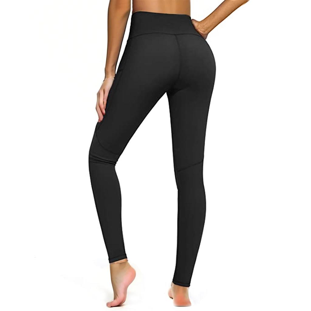 Women's Casual High-waisted Elastic Multi-color Exercise Patchwork Pocket Leggings Yoga Pants Nine-point Pants
