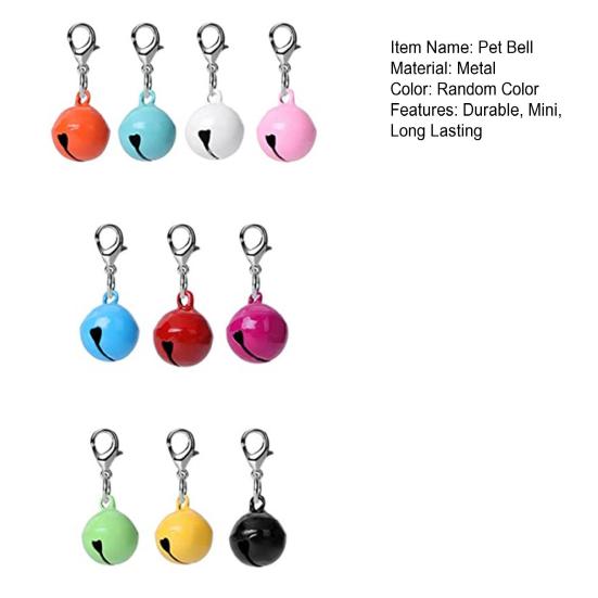 Pet Bells Vibrant Color Smooth Surface Lobster Clasp Design High Durability Easy-wearing Dress Up Metal Pet Cat Dog Collar Accessories Jingle