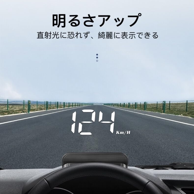 Car Additional Display Reflective Windshield GPS Large Automatic Brightness Compatible with All Vehicles Speedometer, Gauge, Head-Up (HUD),