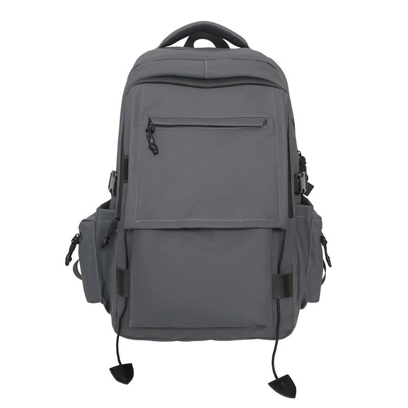Schoolbag Leisure College Style Backpack Female Korean Edition Ins Large Capacity Trendy Cool Tooling Style Computer Bag Backpack Male