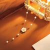 White Shell Daisy Pearl Copper Necklace Women Sporty Non-fading Light Luxury Niche Sweater Chain Versatile High-end Accessory