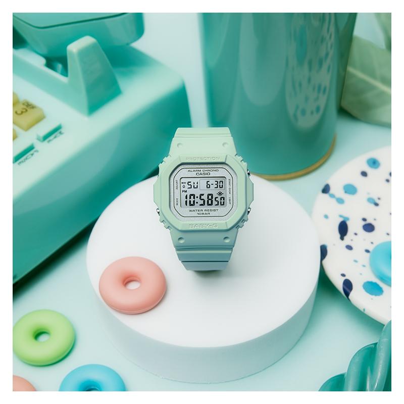 Casio BABY-G BGD-565 Series Spring and Summer Macaron Color Electronic Movement Resin Strap Japanese and Korean Watch Unisex Style Gray BGD-565SC-3PR