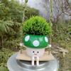 Cute Mushroom Flowerpot Succulent Planter Resin Hanging Vase Creative for Garden Yard Balcony Living Room Decor