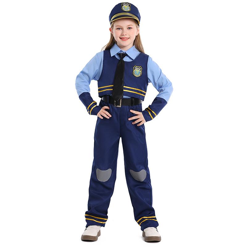 

Дитячий Дівчачий Тваринний Різдвяний Кролик Поліцейська Сорочка Штани Жилет Ремінь Набір Дитячий Новорічний Хелловін Косплей Костюми Рольова Гра Вбрання L