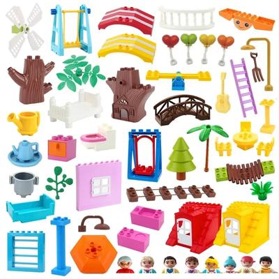 Big Size Building Blocks Compatible Large Bricks Figure Family House Bed Outdoor Camping Children Kids Educational Creative Toys