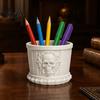 Dark Retro Desktop Decor Gothic Skull Pen Holder, 3D Printed PLA Stationery Organizer, Organizer Halloween Theme Container for Makeup Brushes