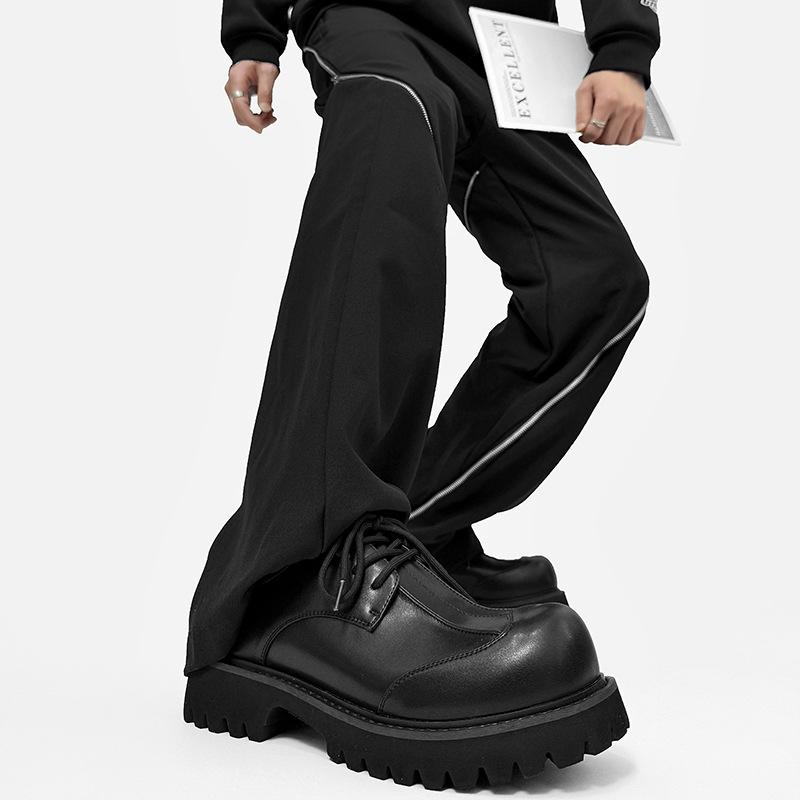 Thick-soled Men's High-end Leather Casual Big-head Heightened Black Small British Round Head Derby Shoes