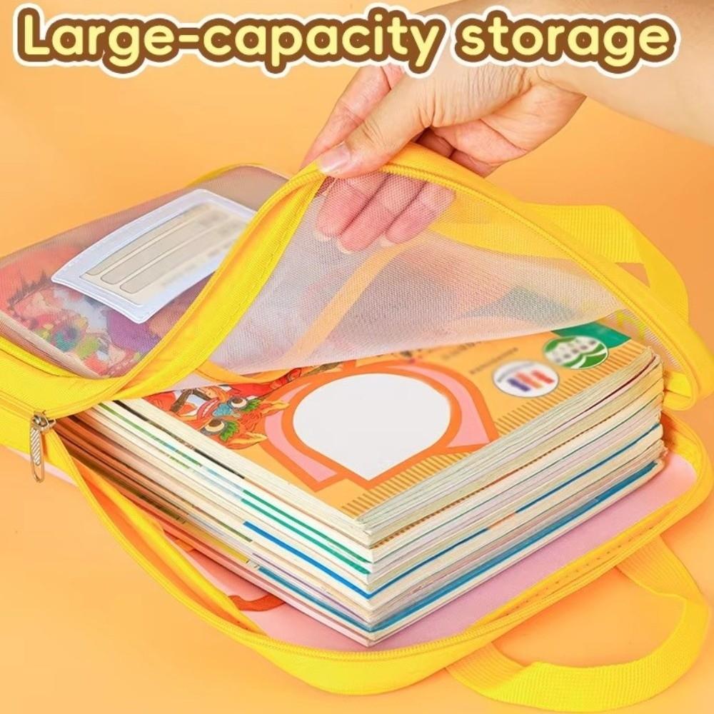 Waterproof File Storage Bag Dopamine Transparent Study Pouch Zipper Document Organizer  School