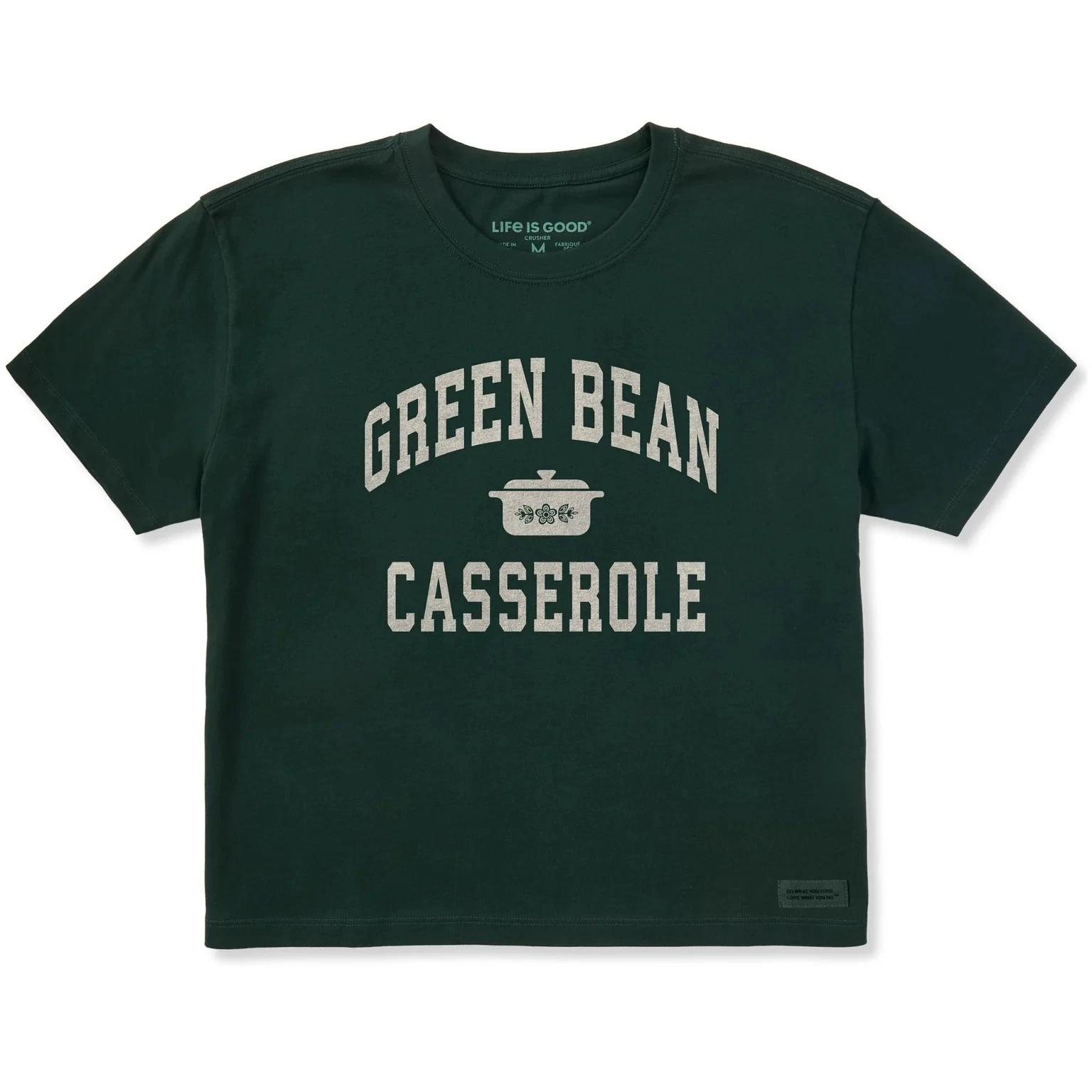 

Life is Good. Women s Green Bean Casserole Athletic Arch Short Sleeve Boxy Tee L