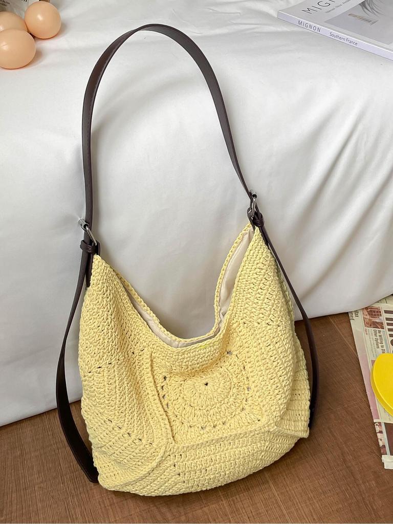 Stylish Large-Capacity Woven Beach Bag - Versatile Fashion and Daily Commute Underarm Accessory