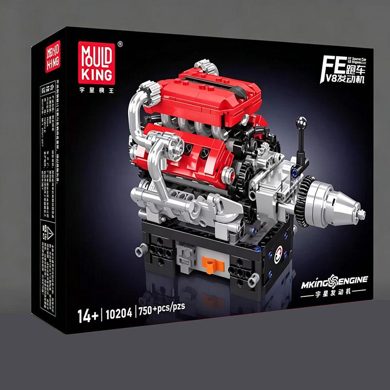 Mould King 10088 535pcs Technical Electrically Driven V8 Engine Building Block Model Kit For Adults Creative Assembly Brick Toys