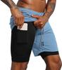 Pantaloncini Sportivi da Uomo a Doppio Strato Traspiranti ad Asciugatura Rapida per Fitness Estivo