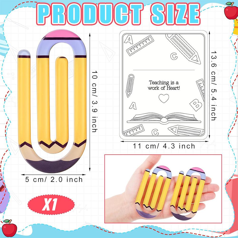 12 Pcs Teacher Appreciation Gift Acrylic Paper Clips Jumbo Paper Clips Large Personalized Paper Clips for Home Office School Use