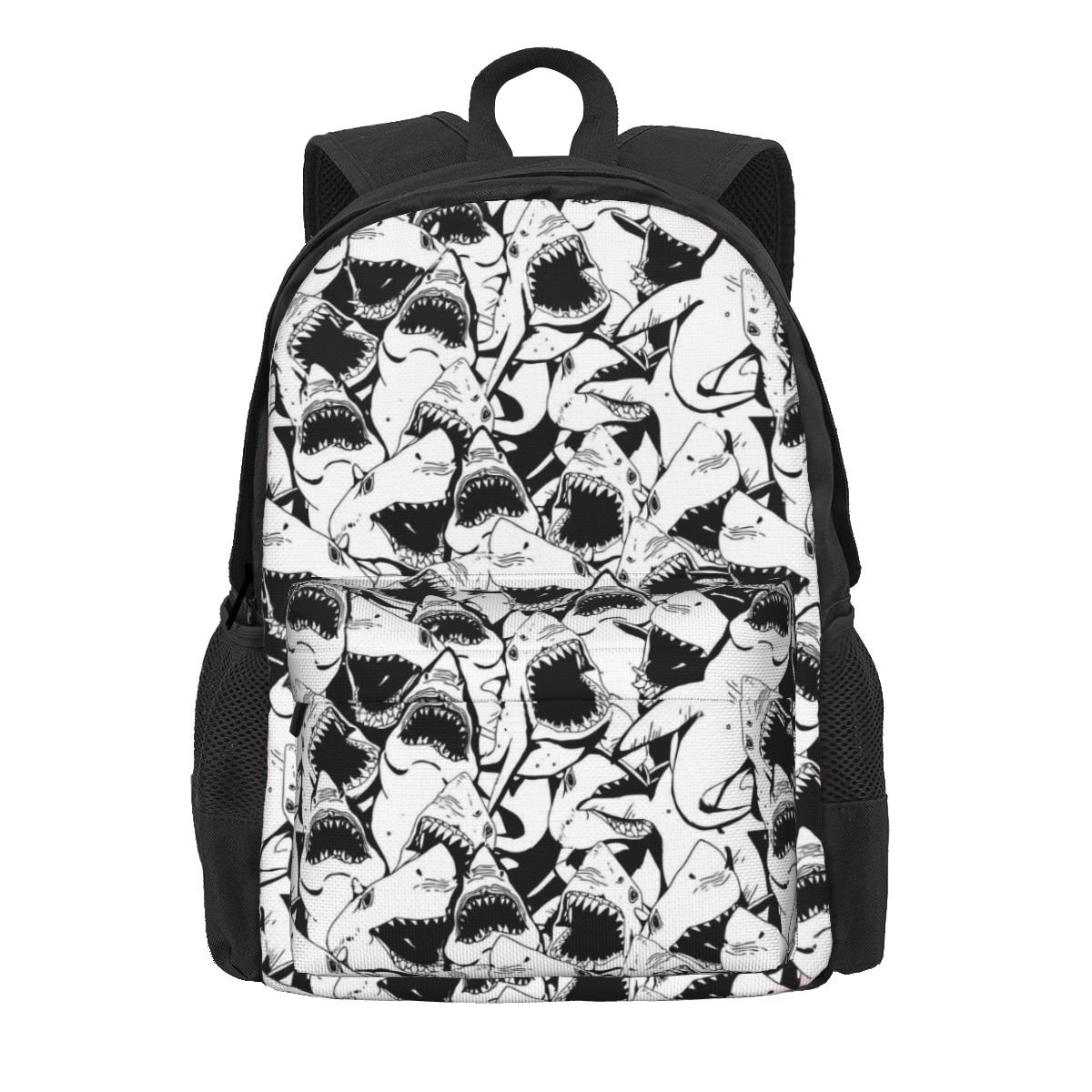 Blauwe Haaien Rugzak Mannen Dier Silhouet Lichtgewicht Rugzakken Polyester Streetwear Middelbare School Tassen Kamperen Designer Rugzak 36x32x10cm