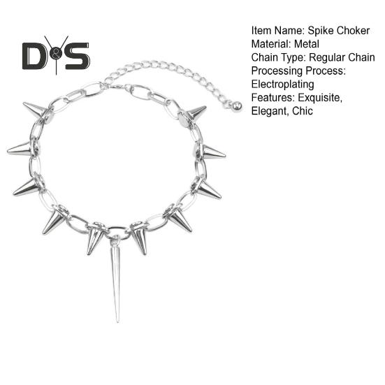Spike Choker für Frauen Männer Goth Punk Halskette Metall Spike Kette Choker Rock Night Club Nieten Schmuck