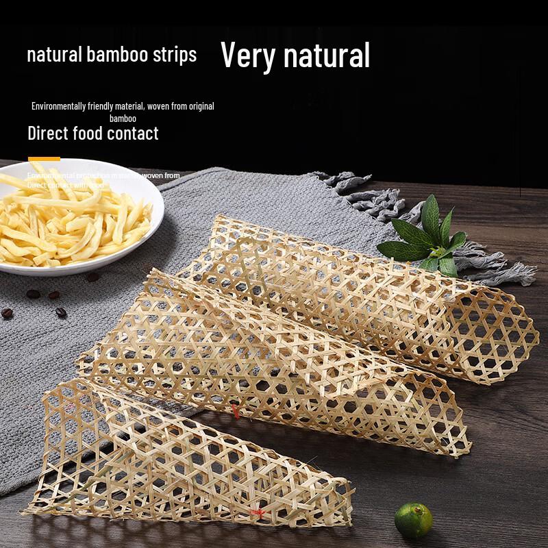 Hansheng Hand-Woven Hexagonal Bamboo Steamer Mats, Non-Stick (50-Pack)