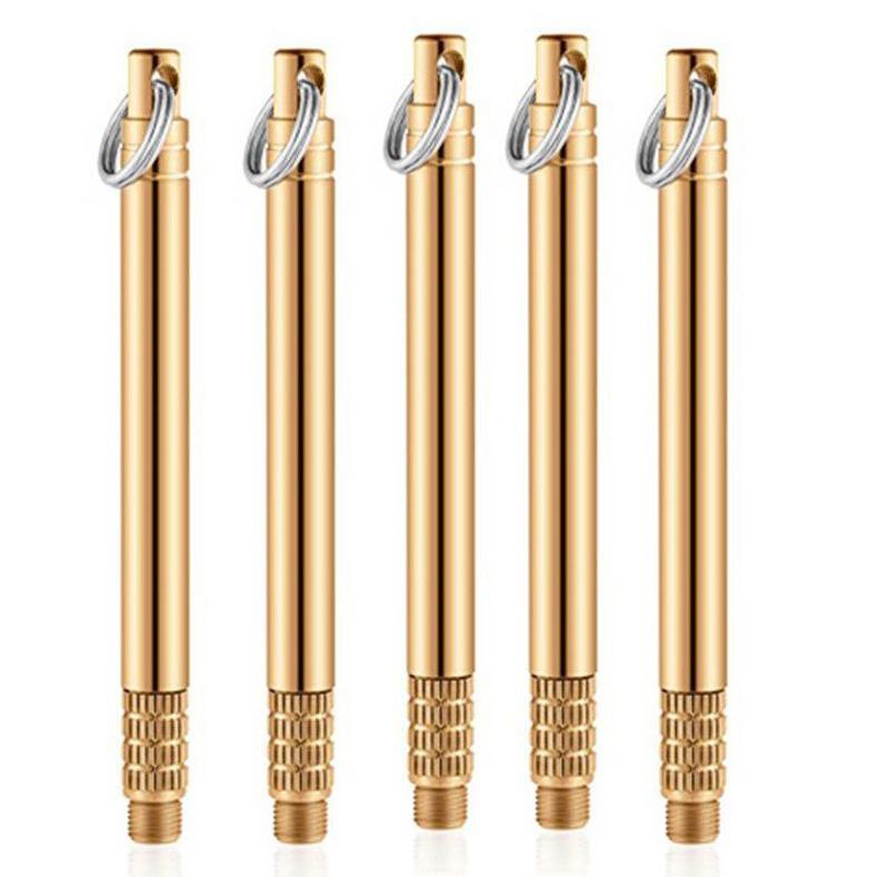 Titanium Alloy Integrated Toothpick Detachable Outdoor Camping Portable Mini Brass Toothpick Barrel Multifunctional Fruit Pick