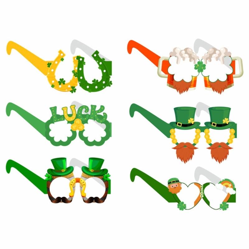 Saint Patrick Day Costume Accessories Shamrock Stickers Patricks Day Glasses Saint Patrick's Day Decoration Party Supply