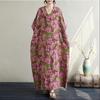 Vestido Maxi Largo de Verano Casual Holgado de Algodón de Manga Corta Talla Grande Floral Vintage Nuevo en Vestidos para Mujer