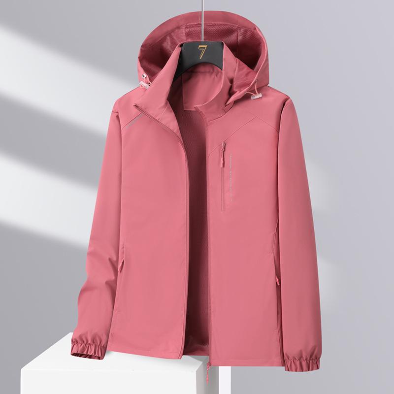 Winddichte Kapuzenjacke für Damen: Lässiger lockerer Trenchcoat für Frühling/Herbst, Abnehmbar, Paarkleidung.