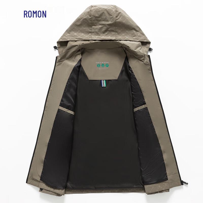 Romon Men's Business Casual Detachable Hood Jacket