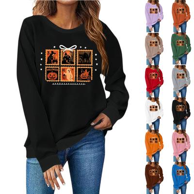 Women's Fashion Casual Print Casual Long Sleeve Round Neck Sweatshirt Top