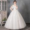 Bride Wedding Dress Half Sleeve  Bandage Embroidered Lace On Net Ball Gown V-Neck