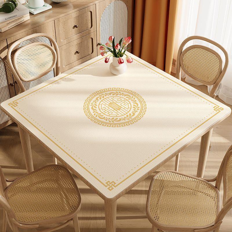 Square Leather Tablecloth: Waterproof, Oil-Resistant, Heat-Resistant, and Wash-Free Square Table Mat / Tabletop Protecto 60*60cm
