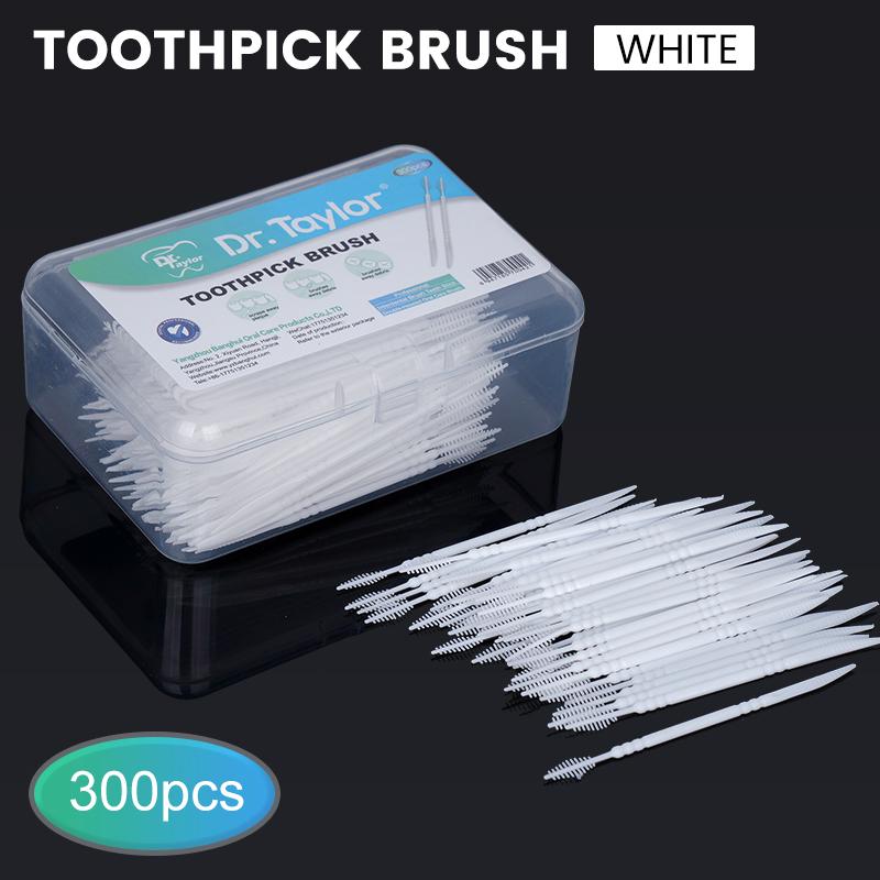 300Pcs Interdental Brush Double Head Teeth Cleaning Toothpick Oral Care Disposable Floss Household Dental Tools