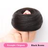 LUPU Straight Hair Scrunchy Chignon Buns For Women Ponytail Hairpieces False Hair With Elastic Bands Black Brown