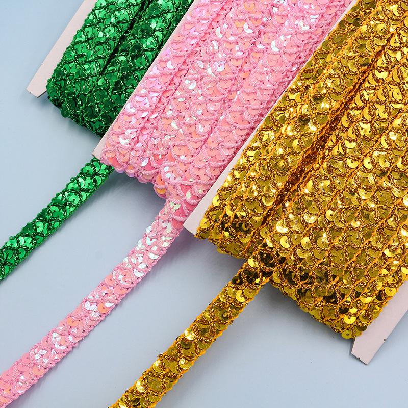30 Meter Sequin Lace Trim 1.5cm Width Braided Band Decoration Ribbons DIY Cosplay Stage Costumes Hat Clothing Sewing Accessories