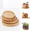 1PC Simple Bamboo Wood Tray Round Square Hexagon Flowerpot Base Planters Pot Stander Succulents Bonsai Holder Home Decor