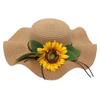 Straw Hat Ladies Straw Hat Vacation Sun Protection Sun Hat Wave Edge Knitted Hat Flower Sun Hat