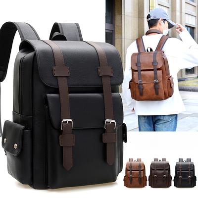Herren Leder Schulterrucksack - Wasserdichte Retro Laptoptasche für Business & Reise (Schultasche im Vintage-Stil mit großer Kapazität)