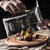 Huabeishi Glass Dome Cake Plate with Wooden Tray