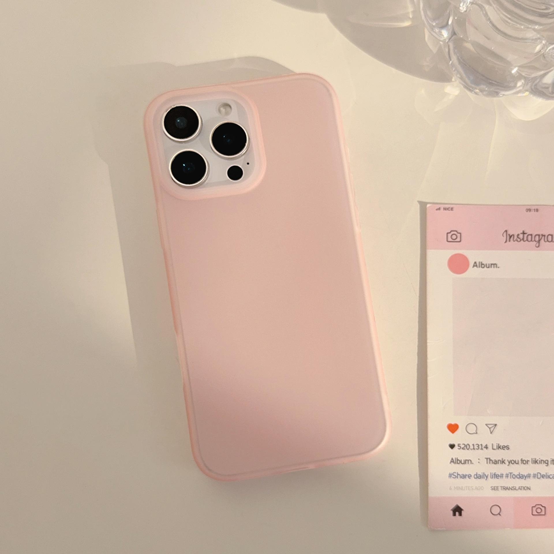 

Niche Ins Transparent Powder Matte Suitable for Apple 17 Mobile Phone Case 16pro Max Solid Color Iphone14 Silicone 13 Soft 12promax