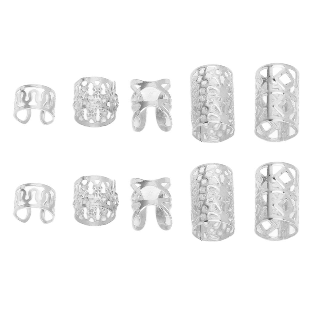 200Pcs Hair Dreadlocks Beads Flexible Alloy Exquisite Fashionable Hair Decorations Rings for Wedding Party